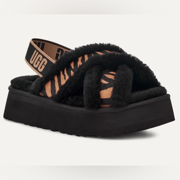 UGG Disco Cross Slide Tiger Print Size 7 - Picture 2 of 8
